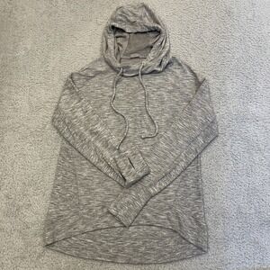 Athleta Studio Rib Hoodie Sweatshirt Womens XXS Gray Modal Stretch Thumbholes